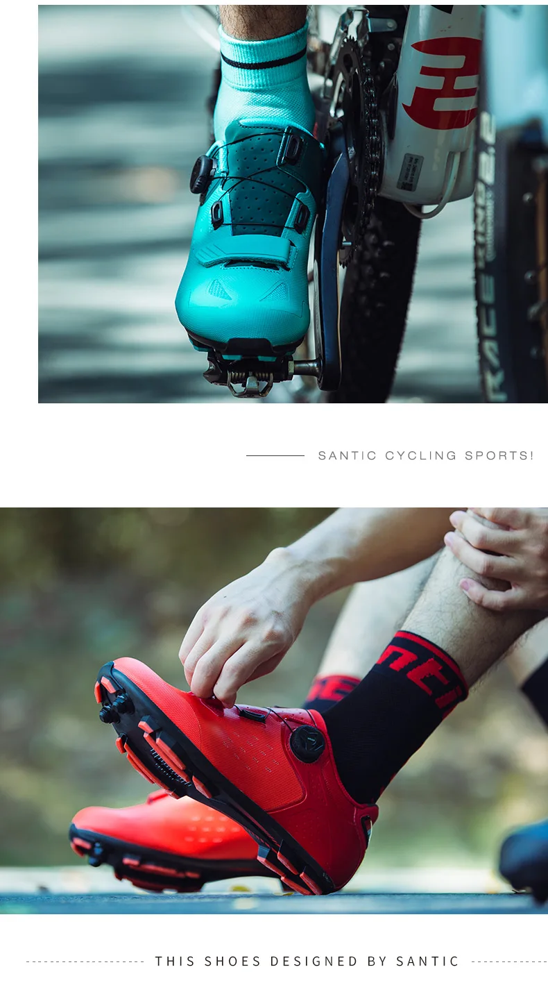 Santic MTB обувь углеродная велосипедная обувь горный велосипед велосипедные кроссовки самофиксирующийся спортивный гоночный Сверхлегкий дышащий черный