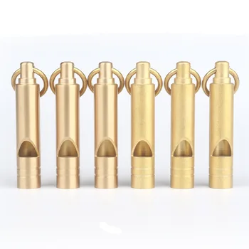 

Outdoor Hiking Mini Emergency Survival Whistle Keychain Portable Multifunction Keyring Coppery Silbato Sport Tools Brass whistle