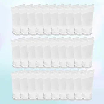 

50pcs 10ml Refillable Bottle Travel Squeeze Bottle Leakproof Storage Container with Flip Cap for Shampoo Facial Cleanser Toner H