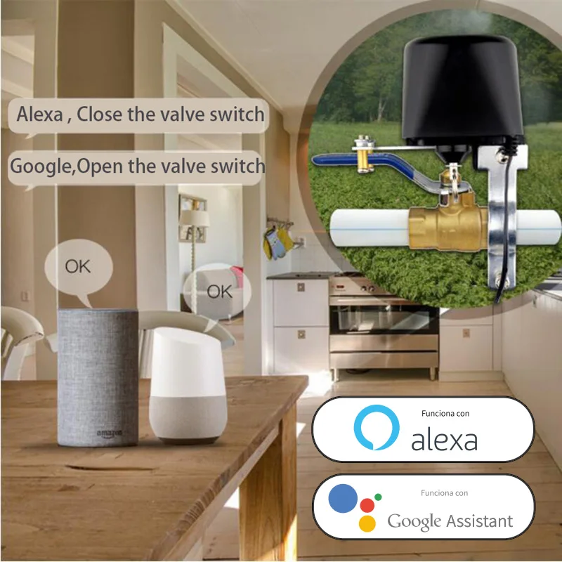 Zigbee Tuya Water Valve Wifi Gas Valve Manipulator Water Leakage Alarm Smartlife