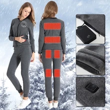 Легкий тонкий стильный дизайн тепловое длинное термобелье с подогревом для женщин и мужчин