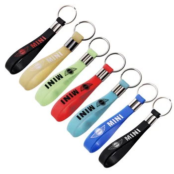 

1 pieces Excellent bright Silicone emblem Badge car keychain key chain for Mini Coopers Countryman clubman F54 F56 F55 F60 R60