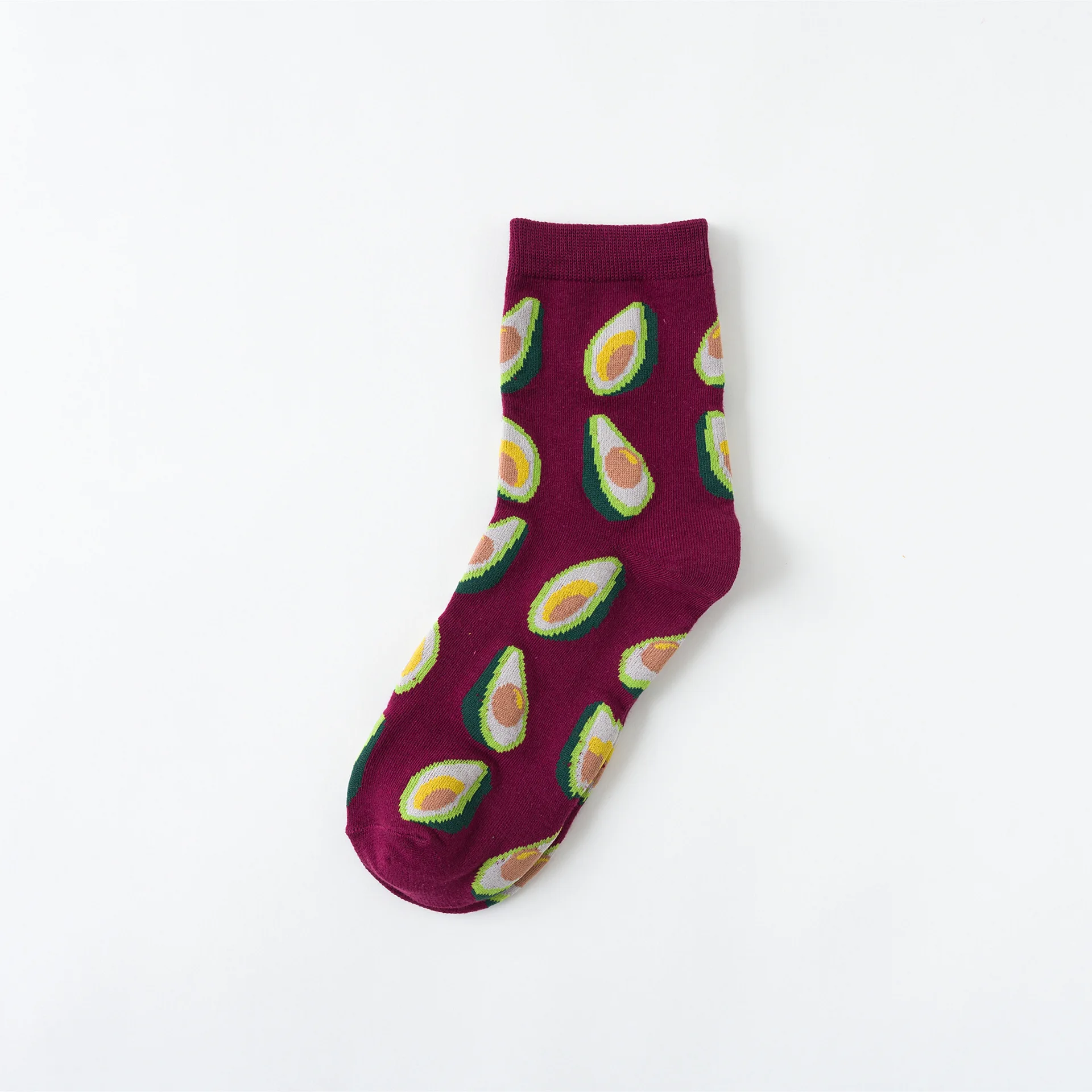 Носки с мультяшным принтом; повседневные мужские хлопковые носки с цветочным принтом, вишней, бананов, авокадо, апельсинов, черники, ананаса, cuye fun - Цвет: 3