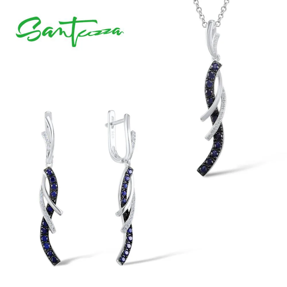 Женский комплект из колье и серёг серебра 925 пробы|earring pendant set|jewelry sets for womenpendant set |