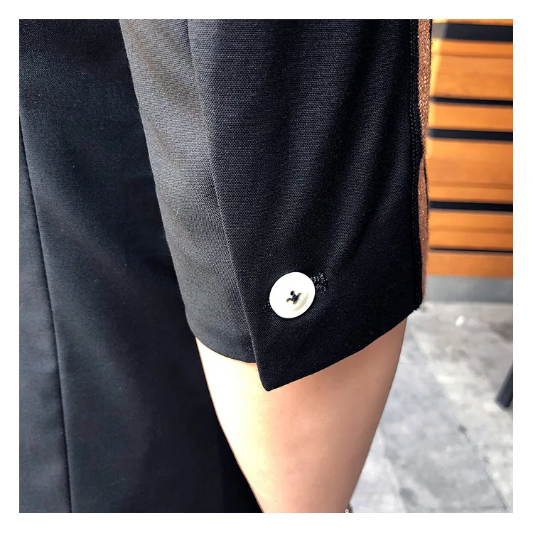 Tops+ pants) casual business seven points sleeve suit men's suit summer handsome night Slim barber suit suit wedding