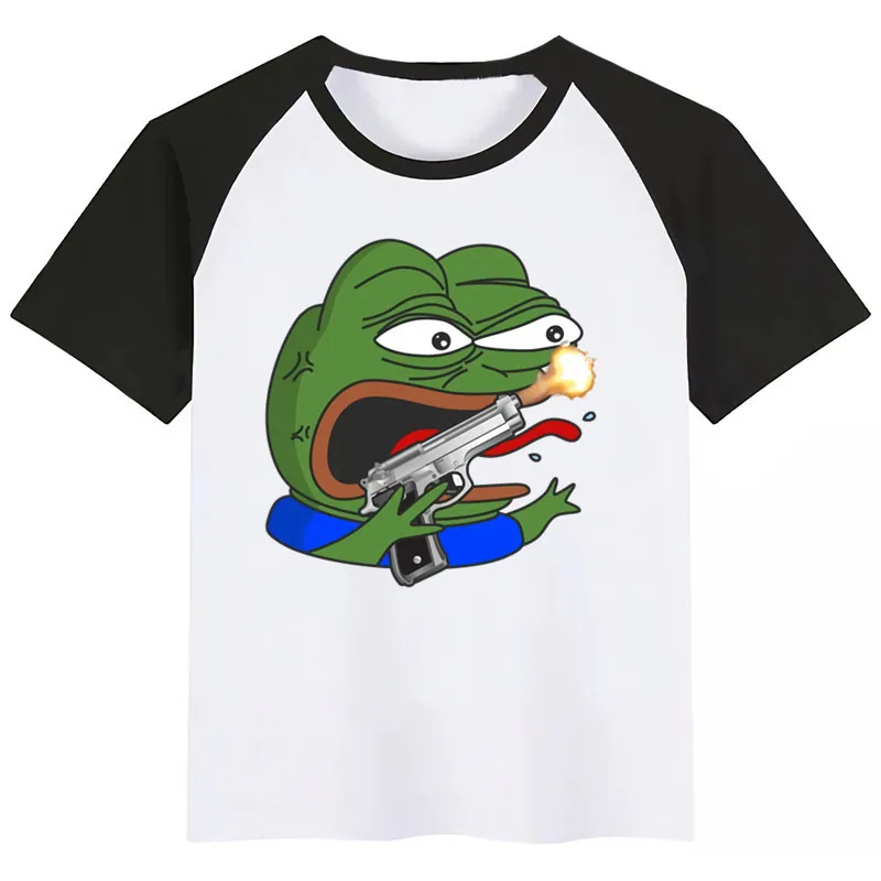 PEPE Kid/Милая футболка с принтом «BoysGirls Pepe» Детская забавная одежда детская летняя футболка для малышей