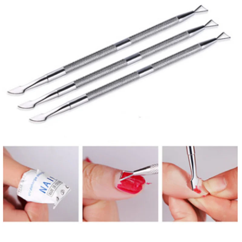 1Pc Nail Art tools Stainless Steel Cuticle Pusher Double Head Remover Tools For Manicure Nail