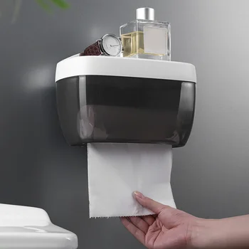 

Home Bathroom Self Adhesive Large Capacity Punch Free Hotel Storage Space Saving Office Paper Dispenser Wall Mounted Detachable