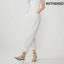 Увядшие высокие уличные винтажные потертые карманы мама Джинсы женские с высокой талией джинсы рваные джинсы для женщин Джинсы бойфренда для женщин