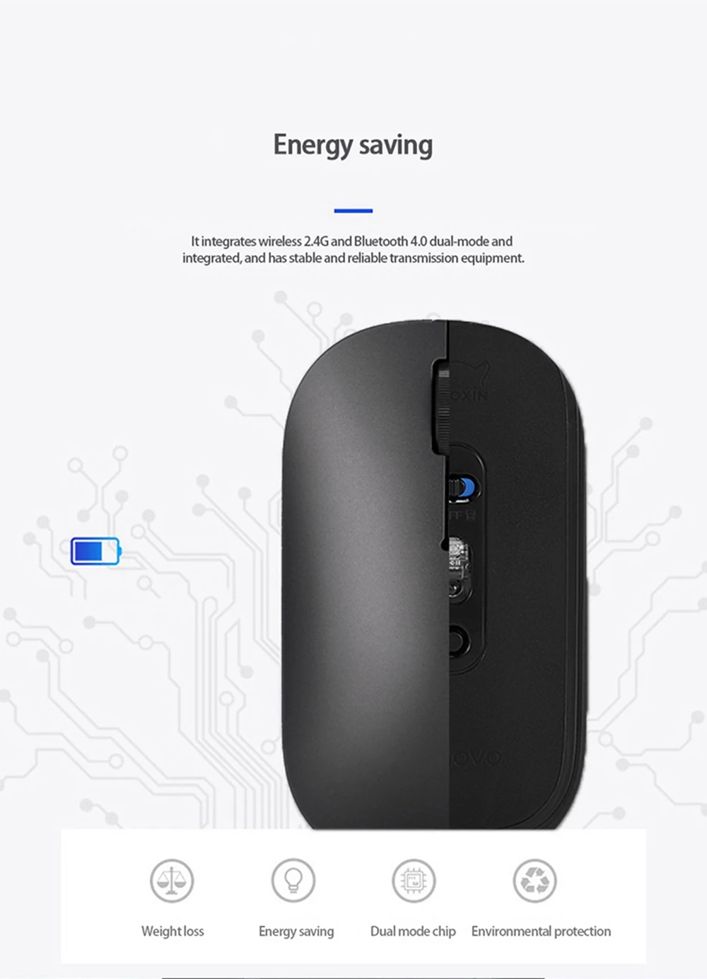 Lenovo Xiaoxin Air2 Handle mouse Беспроводная(Bluetooth) Двухрежимная с поддержкой 4K dpi официальная проверка для Windows7 8 10, Mac