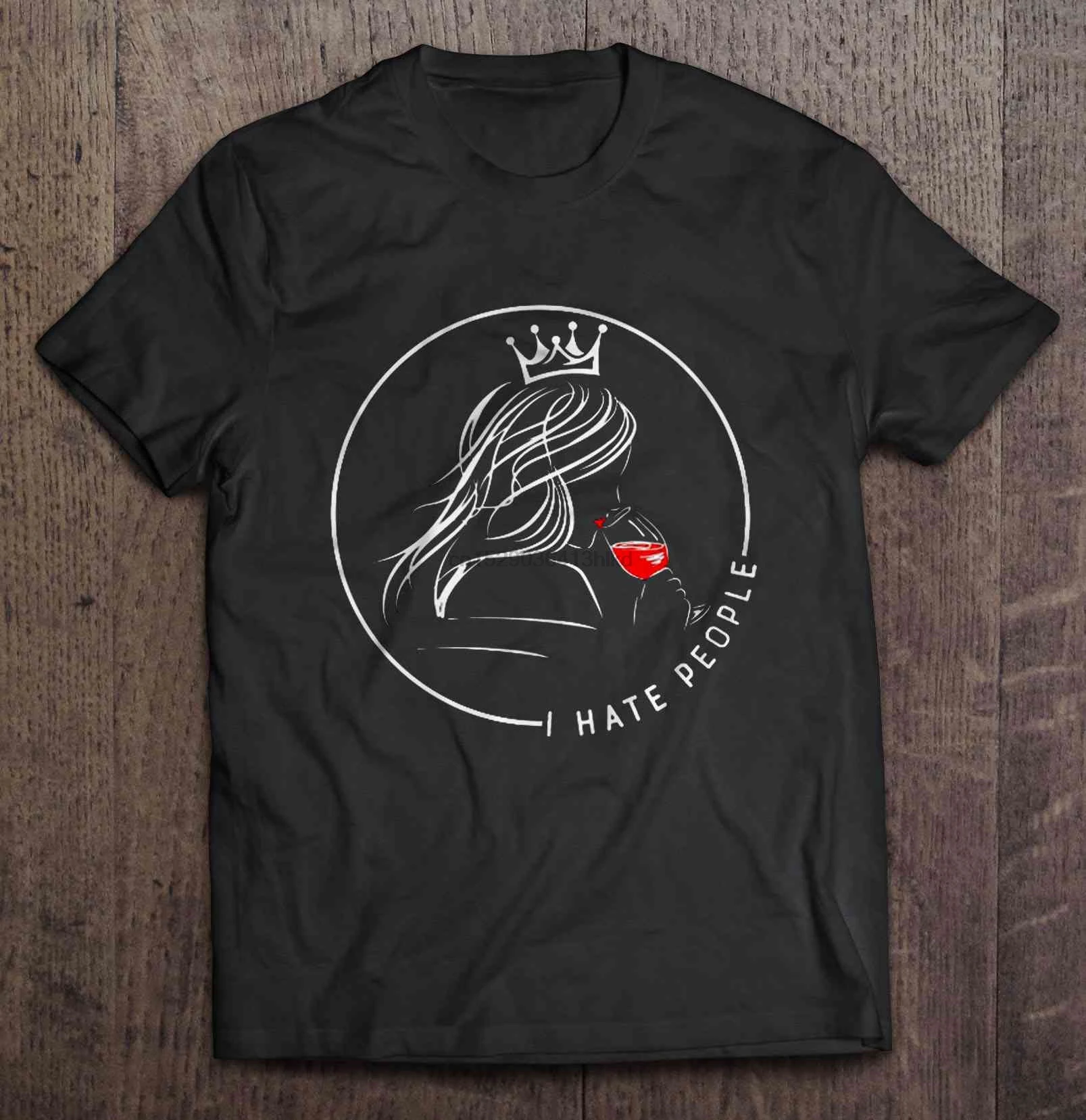 Мужская футболка с надписью I Hate People Wine Queen|Футболки| |