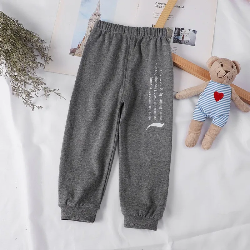 Long Pants Children's Clothes Pure Color Cartoon Kids Trousers Autumn Boys Casual Sweatpants Fashion Brand Baby Girl Pants