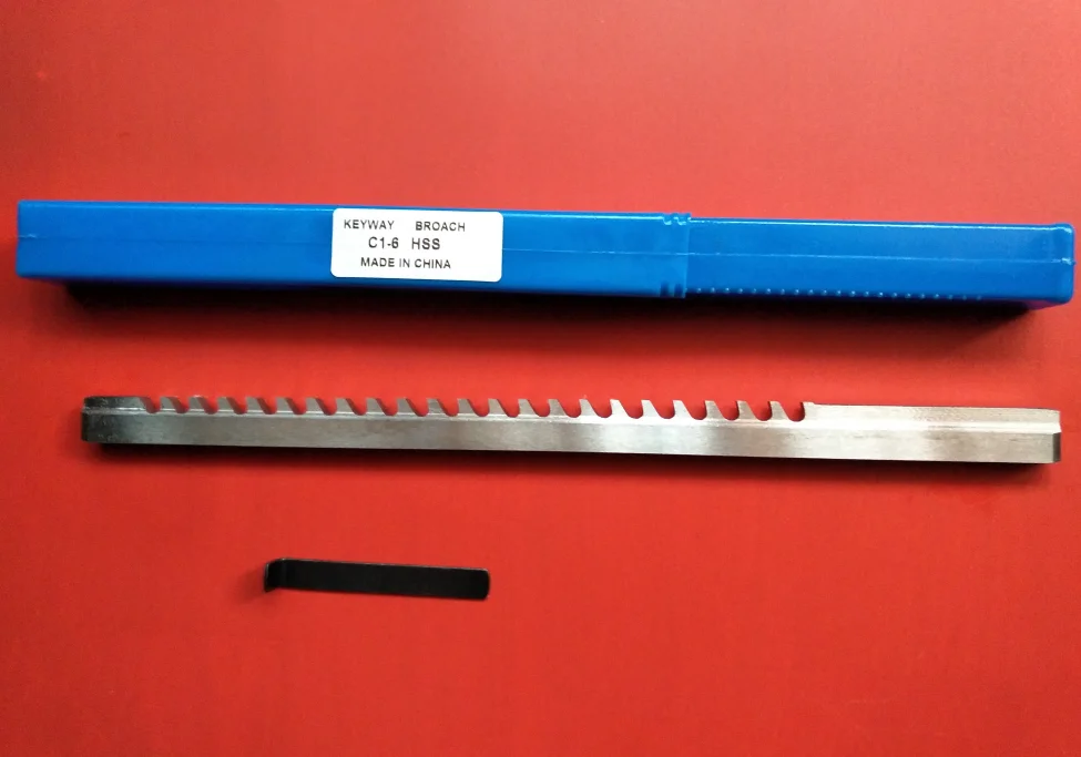 

HSS 6mm C1 Push-Type Keyway Broach Metric Size HSS Keyway + Shim Cutting Tool for CNC Router Metalworking