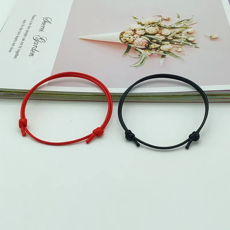 

2019 New Fashion Rope Bracelet For Men Women Simple Red Black Color Adjustable Hand Jewelry Gift For Friend Wholesale Jewelry