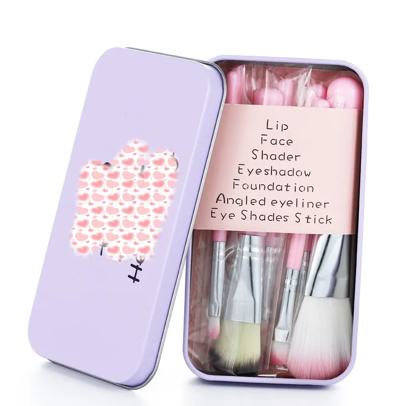 7pcs/set Children Girl Makeup Cartoon Soft Brush Toy Set Hair Eye Brush Shadow Foundation Beauty Fashion Cosmetic girls Toys
