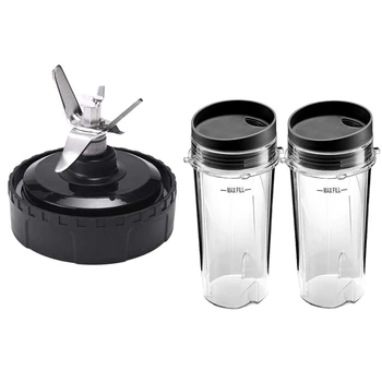 

Hot Juicer Replacement Parts, Blender Accessories and 2x Single Cup 16 Ounce Cup Sets for Ninja BL770 BL780 BL660 Professional B