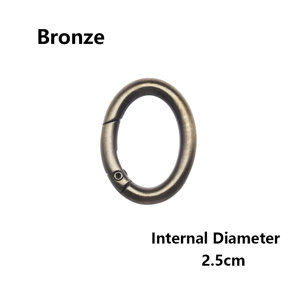2pcs 2.5cm bronze Новинка, 2 шт., оцинкованный сплав, ворот, весна, овальное кольцо, пряжки-зажимы, кошельки, сумки, Овальные, пусковые крючки, уличный карабин - Цвет: 2pcs 2.5cm bronze