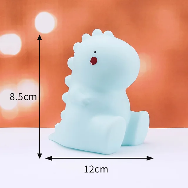 Baby Night Light LED Cartoon Lamp Stars White Clouds Ice cream Mood Lights Children Kids Gift Glow Toy Bedroom Decor Night Lamps Blue Tyrannosaurus