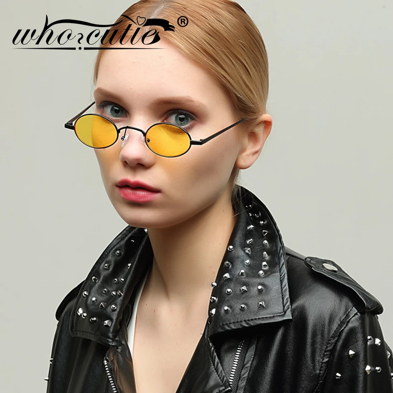 WHO CUTIE 2018 ретро маленькие тонкие солнцезащитные очки для женщин и мужчин