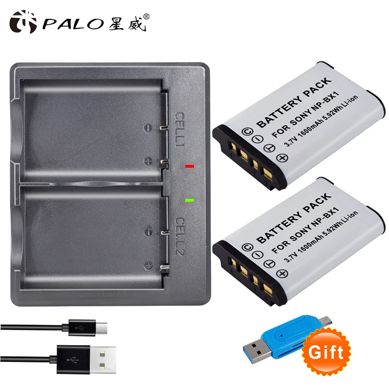 

2PCS NPBX1 NP BX1 Bateria NP-BX1 Battery+LED Charger for Sony DSC RX1 RX100 AS100V M3 M2 HX300 HX400 HX50 HX60 GWP88 AS15 WX350