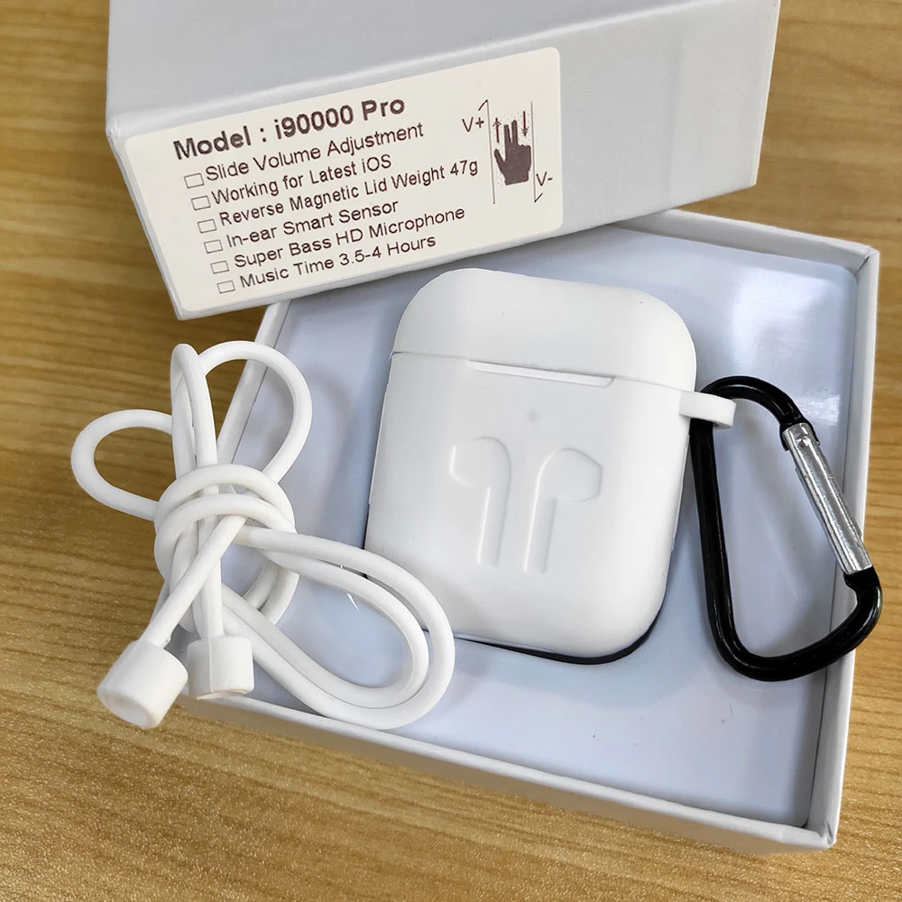 i90000Pro White case I90000 Pro TWS Arie 2, беспроводные наушники, 8D, супер бас, Bluetooth 5,0, наушники, раздвижные, регулировка громкости, наушники PK i5000 i9000tws - Цвет: i90000Pro White case