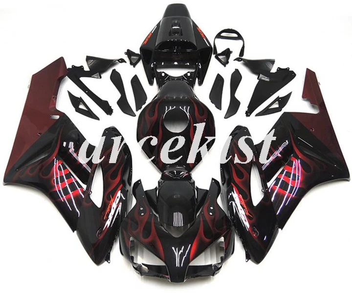 

4Gifts New ABS Injection Mold Full Fairing Kit Body set fit for HONDA CBR1000RR 1000RR 2004 2005 04 05 Custom flame red