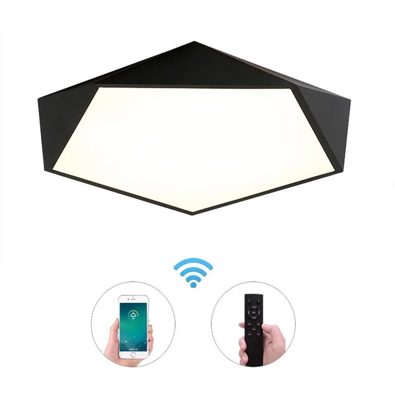Ultra Thin Geometric LED Ceiling Light Modern Black/White Romantic Energy-Saving Lamp Surface Mount Flush Panel | Освещение