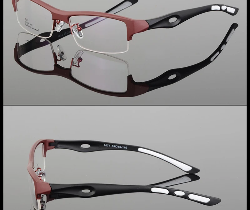 Мужские полуоправы Спортивная стильная оправа для очков повседневные прозрачные очки прозрачное стекло для глаз es можно настроить по рецепту N5