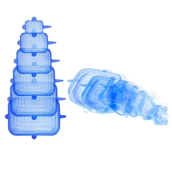 

12 Reusable Silicone Food Lids, Retractable and Adjustable Bowl Lids, Universal Kitchen Fresh-Keeping Silicone Lids