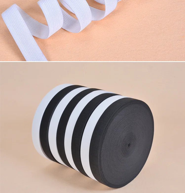 Высокоэластичная 10-60 мм/10 м плоская вязка эластичная канатная Резиновая лента эластичная линия DIY Швейные аксессуары белый и черный