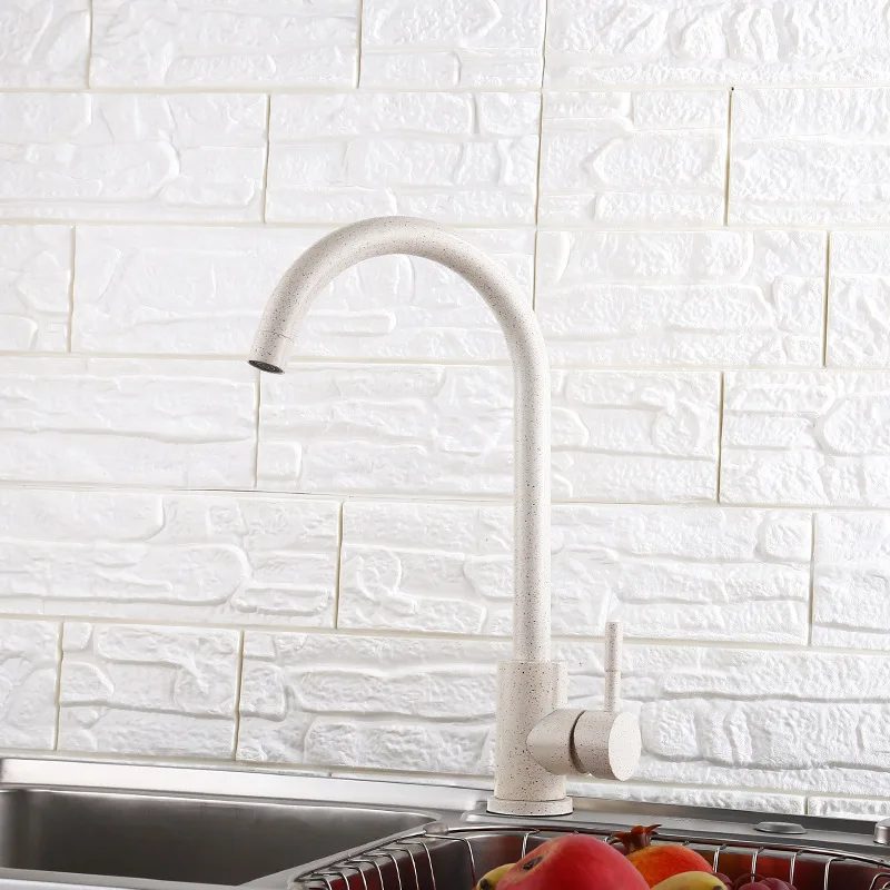 Torneira Изысканная кухонная раковина кран смеситель горячей и холодной воды черный белый кран из нержавеющей стали 360 Вращение палубное крепление поток