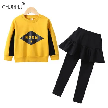 

Children Clothing 2020 Autumn Girls Clothes Sets Long Sleeve Sweater+ Culottes Outfit Suit Kids Tracksuit For Teen Girls Clothes