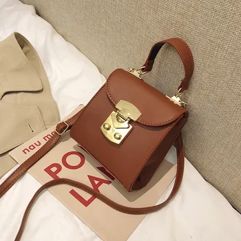 

Advanced Small Bag New 2019 Retro Fashion Lock Handbag Single Shoulder Bag Messenger Bag Women's Bag