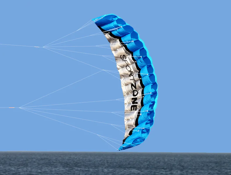 High Quality 2.5m Dual Line 4 Colors Parafoil Parachute Sports Beach Kite Easy to Fly  Factory Outlet 6