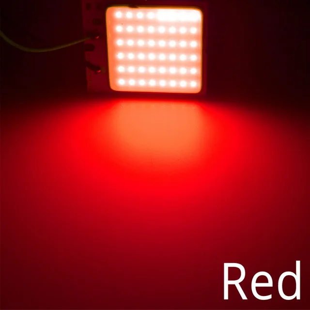 Красный Белый, красный, синий T10 W5w Cob 24SMD 36SMD Автомобильный светодиодный панельный светильник для автомобиля, лампа для чтения в салоне автомобиля, купольная гирлянда BA9S DC 12v - Испускаемый цвет: Красный