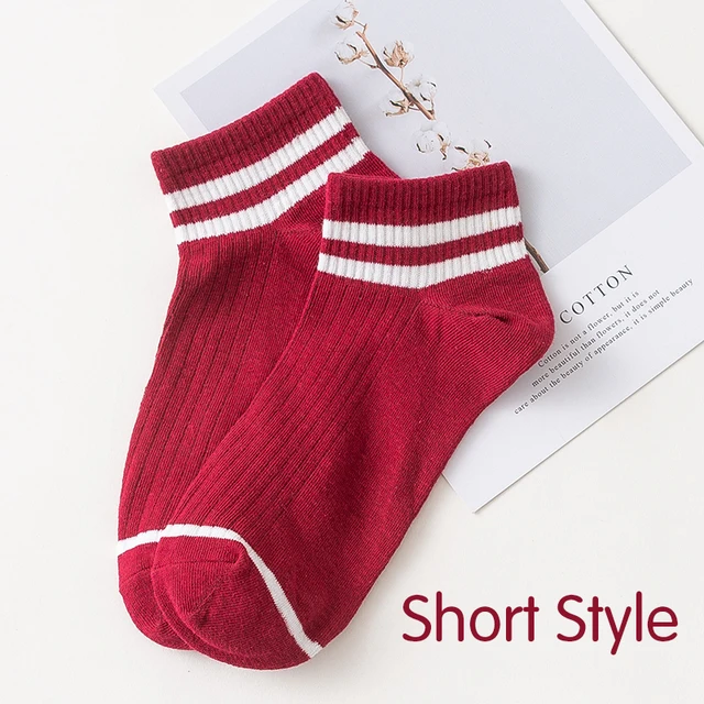 Funny Cute Cotton Loose Striped Crew Socks Women Fashion Colorful Harajuku Designer Retro Long Socks New Year Christmas Gifts 4