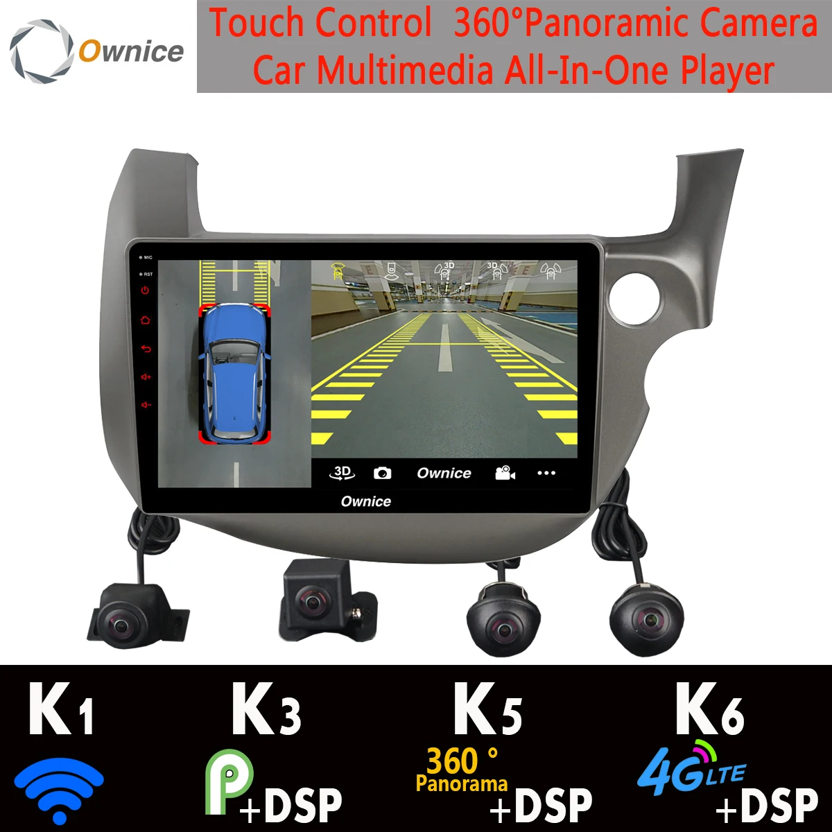 360 ° панорамный 4G + WiFi Android 9 0 8 ядер 64G GPS радио CarPlay SPDIF DSP Автомобильный