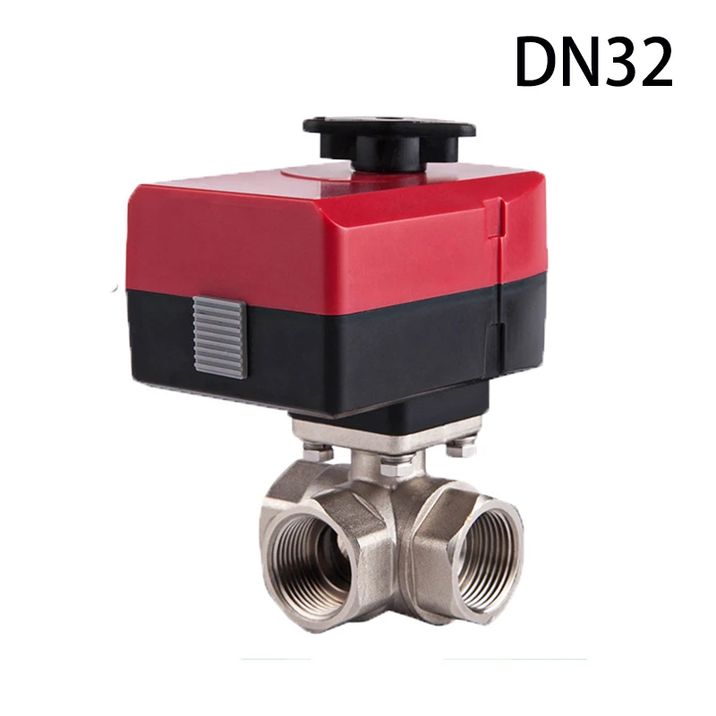 DN32 3 way solenoid valve three ball electric motorized 3way for water | Обустройство дома