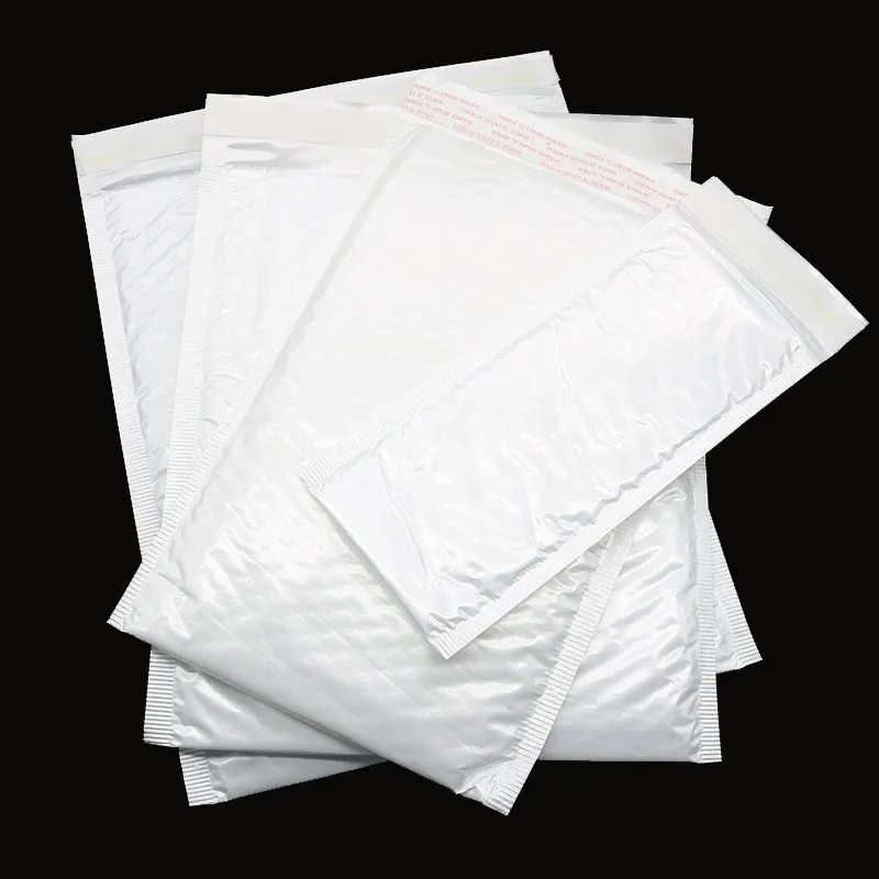 10 unids/bolsa Oficina correo bolsa blanca sobre de la burbuja de aire sobre de aluminio Anti-vibración embalaje de papelería