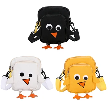

Cute Canvas Small Bag Female In Super Fire Slanting Fashion Small Bag Winter New Student Cartoon Funny Female Bag, Solid Color C