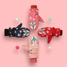 Лыжные перчатки детские зимние теплые лыжные перчатки для мальчиков/девочек спортивные лыжные перчатки водонепроницаемые ветрозащитные нескользящие перчатки для снежных лыж