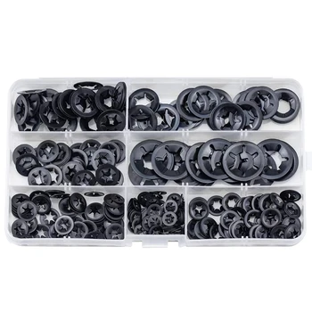 

340Pcs Internal Tooth Starlock Washers Lock Washers Assortment Kit Quick Speed Locking Washers