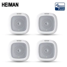 HEIMAN – capteur de température et d'humidité z-wave 868MHz, détecteur de chaleur intelligent, alarme incendie, 4 pièces