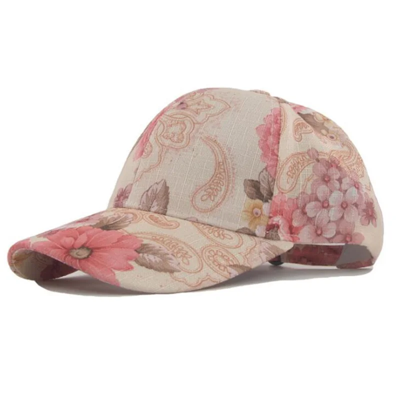 Большая бейсбольная кепка с цветочным узором для женщин, летняя пляжная шляпа с цветочным принтом, спортивная повязка на голову, Классическая Солнцезащитная шляпа H4