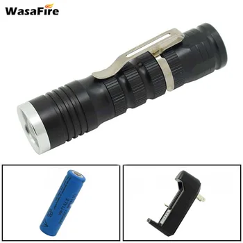 

Rechargeable Mini Flashlight Adjustable Focus Q5 Led Torch 2000LM Waterproof Pen Light Tactical Lanterna with Charger