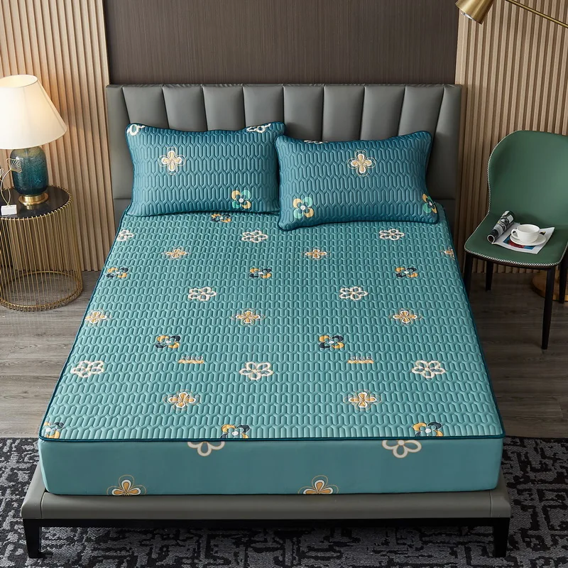 J Latex Fitted Sheet Printing Foldable Cooling Summer Sleeping Mat Queen Size Lovely Mattress Protector Cool Bed Cover | Дом и сад