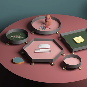 

Round and smooth living room internet celebrity storage box frosted desktop cosmetics storage rack non-slip floor mat