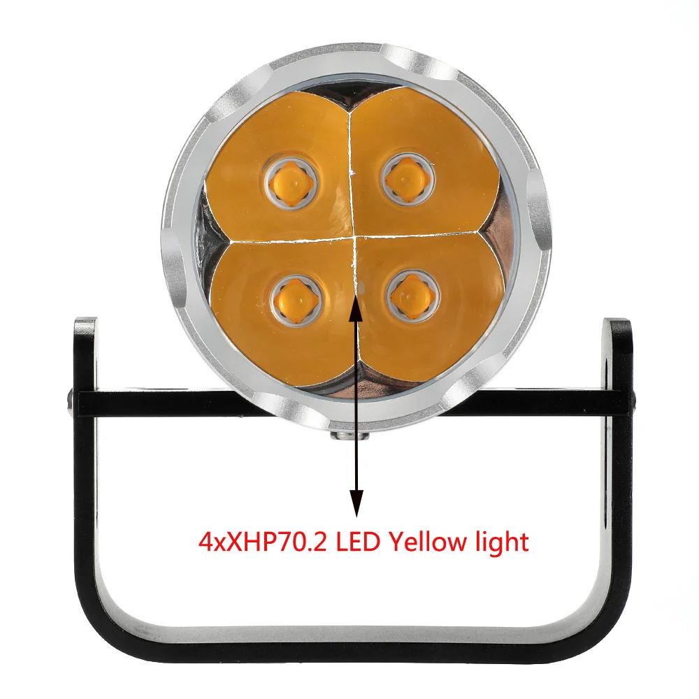 Profissional de Led Entrada de Luz para Peixes Profundidade em Mergulho de 200m à Prova Lanterna D'água Forte Luz Branca - Amarela 4xxhp70. 2 4 em mergulho de 200m, à prova d'água,