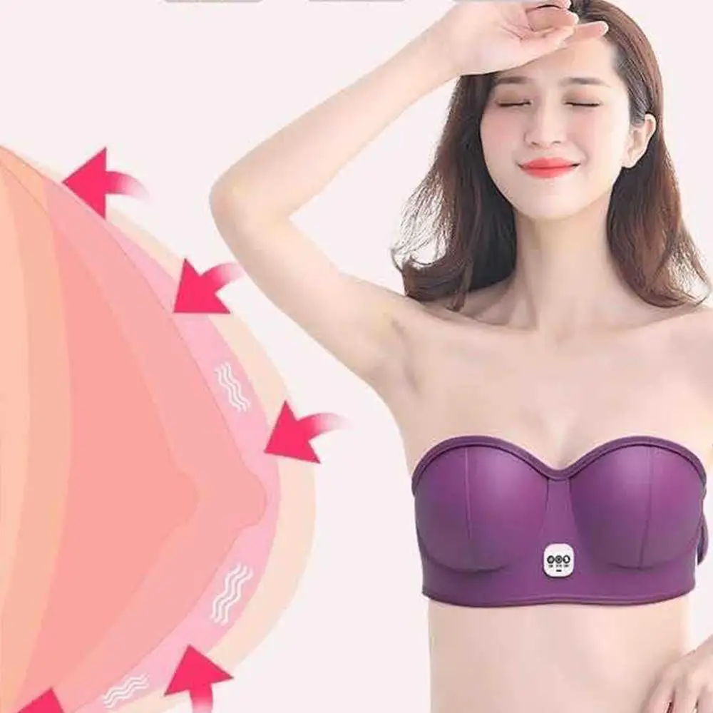 Charging Electric Breast Massage Bra Vibration Chest Heating