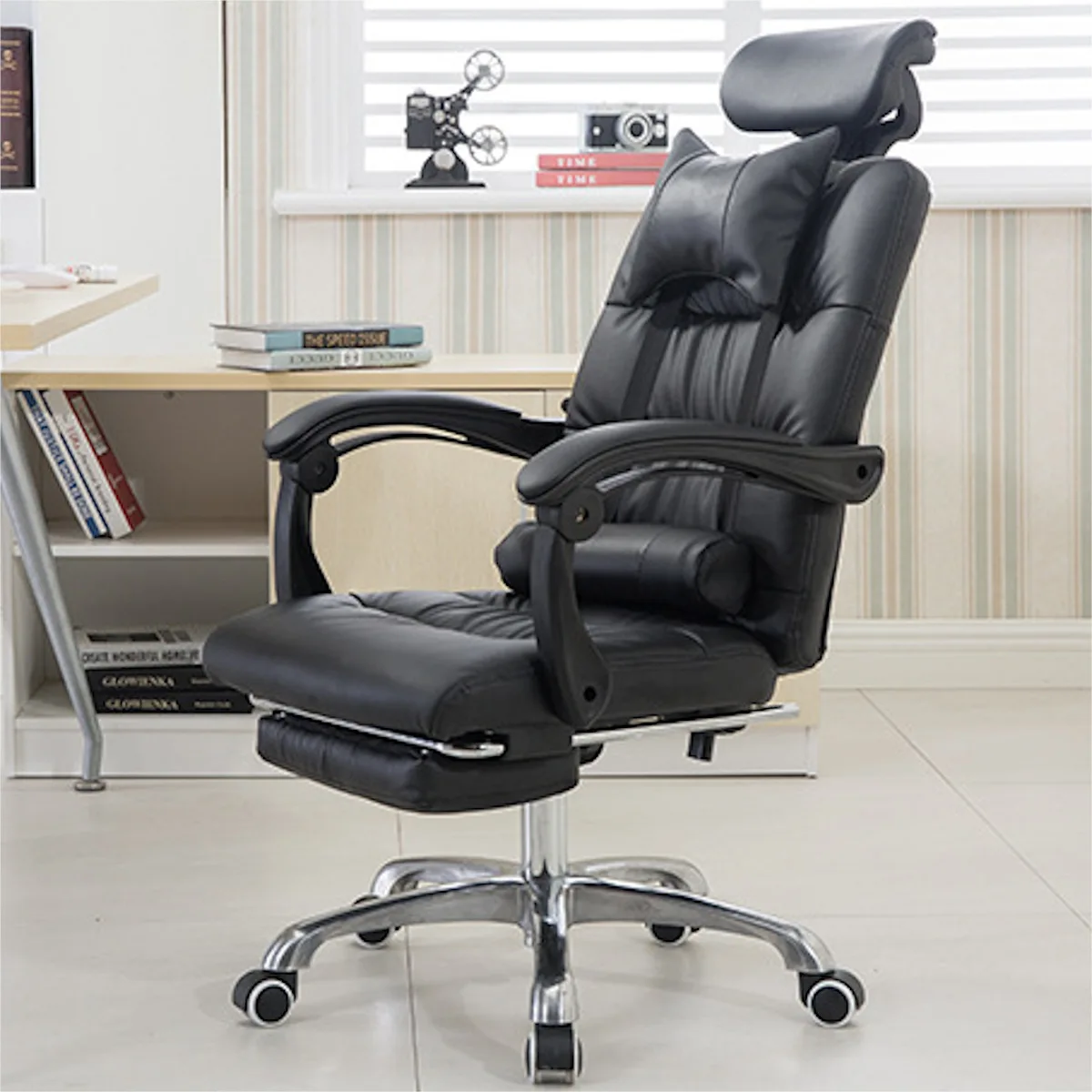 Adjustable Racing Gaming Office Chair Leather Computer Chair High Back Ergonomic Recliner Seat With Footrest Office Furniture Adjustable Racing Gaming Office Chair Leather Computer Chair High Back Ergonomic Recliner Seat With Footrest Office Furniture